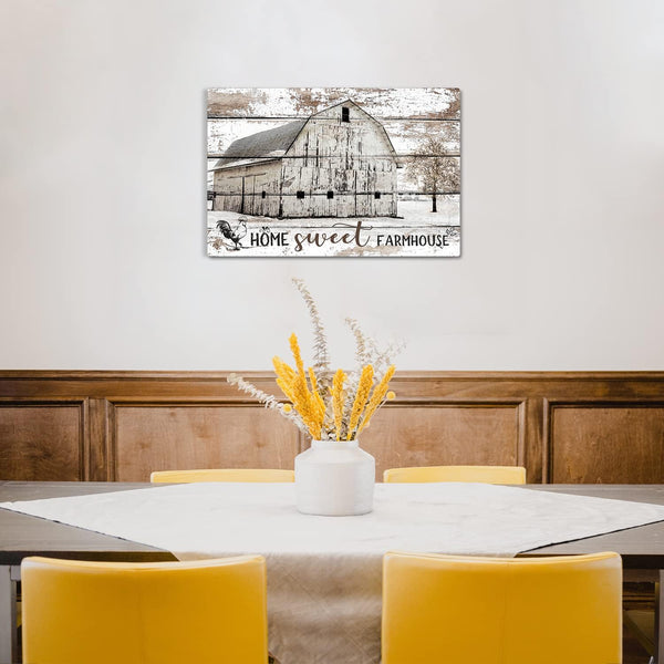 Barn Wall Art Farmhouse Pictures Wall Decor Rustic Barn Pictures Wall Art for Kitchen Living Room Cabin Home Decor Sweet Home Sign