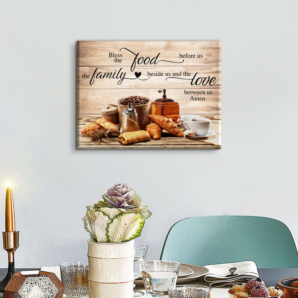 Christian Wall Art Kitchen Wall Decor Bless The Food Quote Dining Room Pictures Rustic Coffee Art Wall Decor
