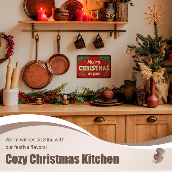 Christmas Decor Signs Vintage Farmhouse, ALREAR Aluminum Metal Sign Home Kitchen Wall Decorations