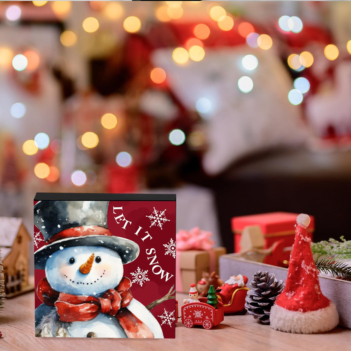 Christmas Gifts, Christmas Gift for Women, Merry Christmas Decor, Let It Snow Wood Box Sign