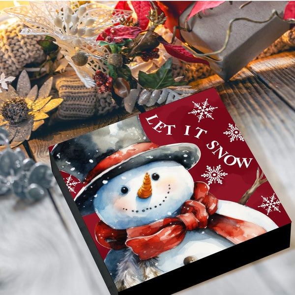 Christmas Gifts, Christmas Gift for Women, Merry Christmas Decor, Let It Snow Wood Box Sign