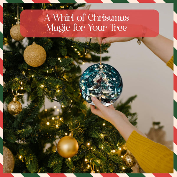 Christmas Ornament 2025, Elegant Ornament 2.9in, Paper Art Christmas Tree