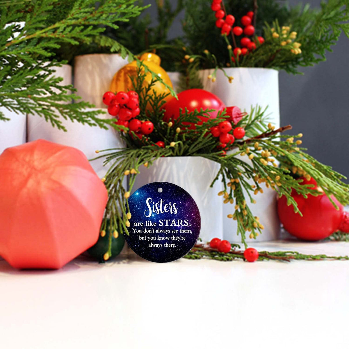 Christmas Ornaments 2025-Gift for Your Sisters, Good Sisters are Like Stars Keepsake Holiday Present Xmas Tree Decorations Ornament