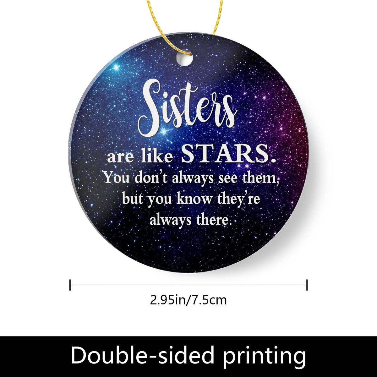 Christmas Ornaments 2025-Gift for Your Sisters, Good Sisters are Like Stars Keepsake Holiday Present Xmas Tree Decorations Ornament