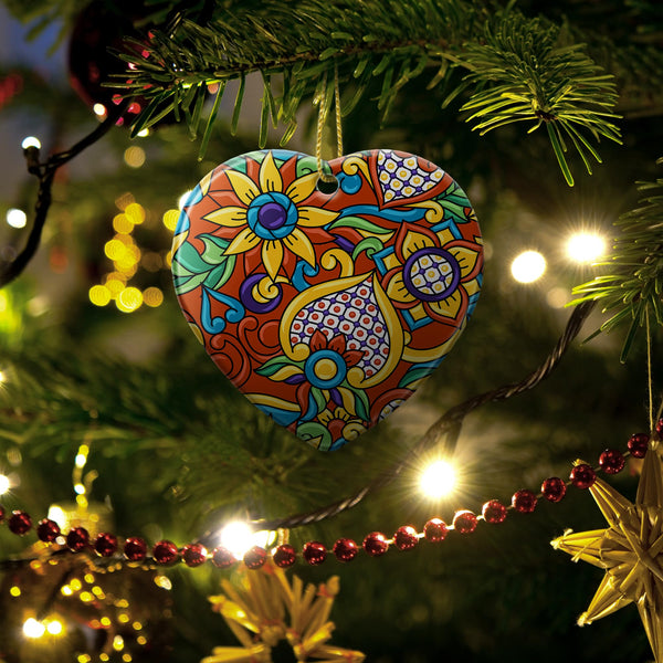 Christmas Ornaments 2025,Mexican Talavera Ornaments for Christmas Tree Holidays Ornaments Decorations