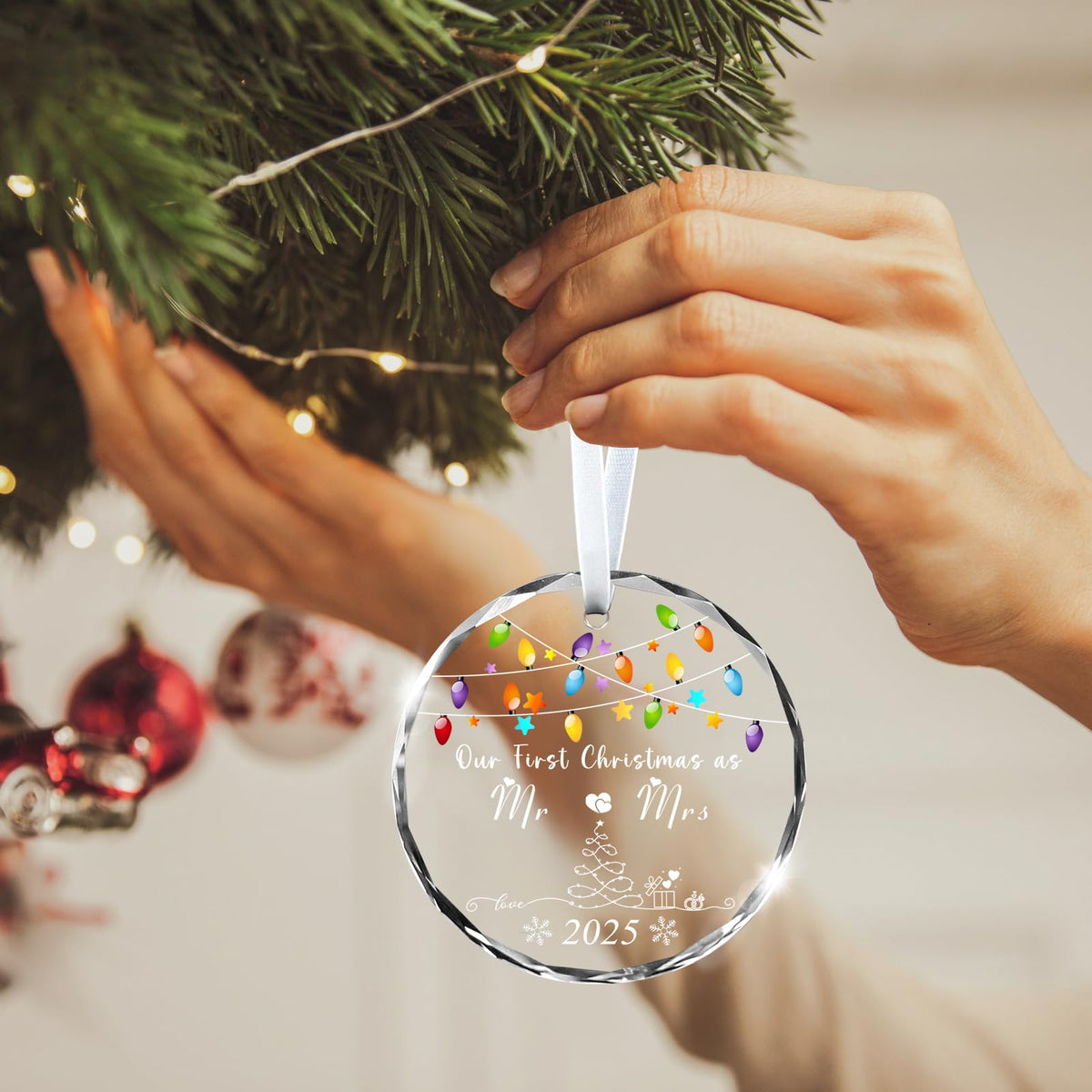 Christmas Ornaments 2025,Our First Christmas Married Ornaments Wedding Gifts for Couples 1st Xmas Married Ornament 2025