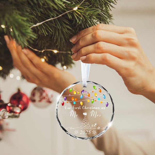Christmas Ornaments 2025,Our First Christmas Married Ornaments Wedding Gifts for Couples 1st Xmas Married Ornament 2025