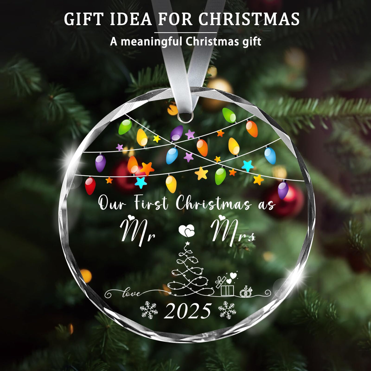 Christmas Ornaments 2025,Our First Christmas Married Ornaments Wedding Gifts for Couples 1st Xmas Married Ornament 2025