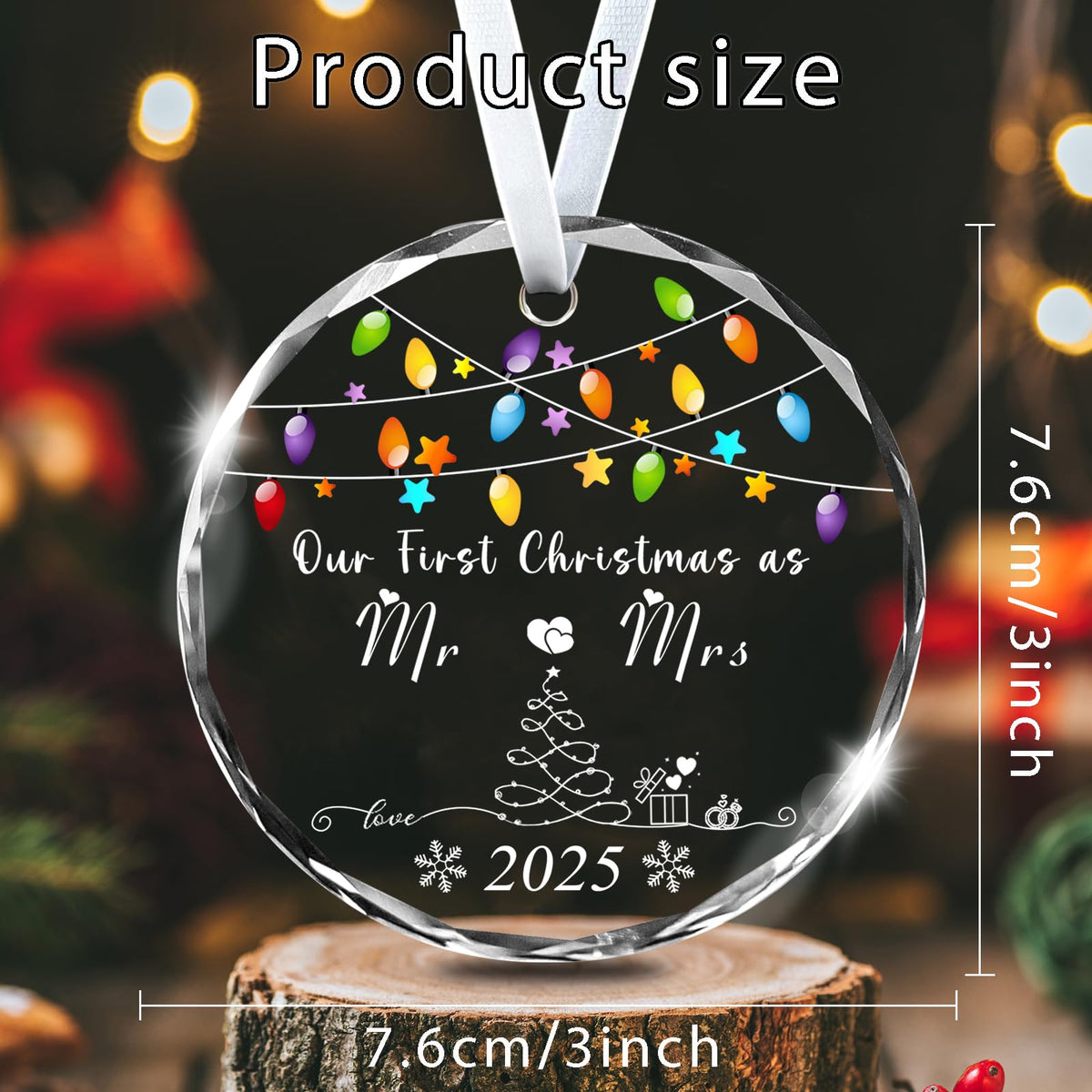 Christmas Ornaments 2025,Our First Christmas Married Ornaments Wedding Gifts for Couples 1st Xmas Married Ornament 2025