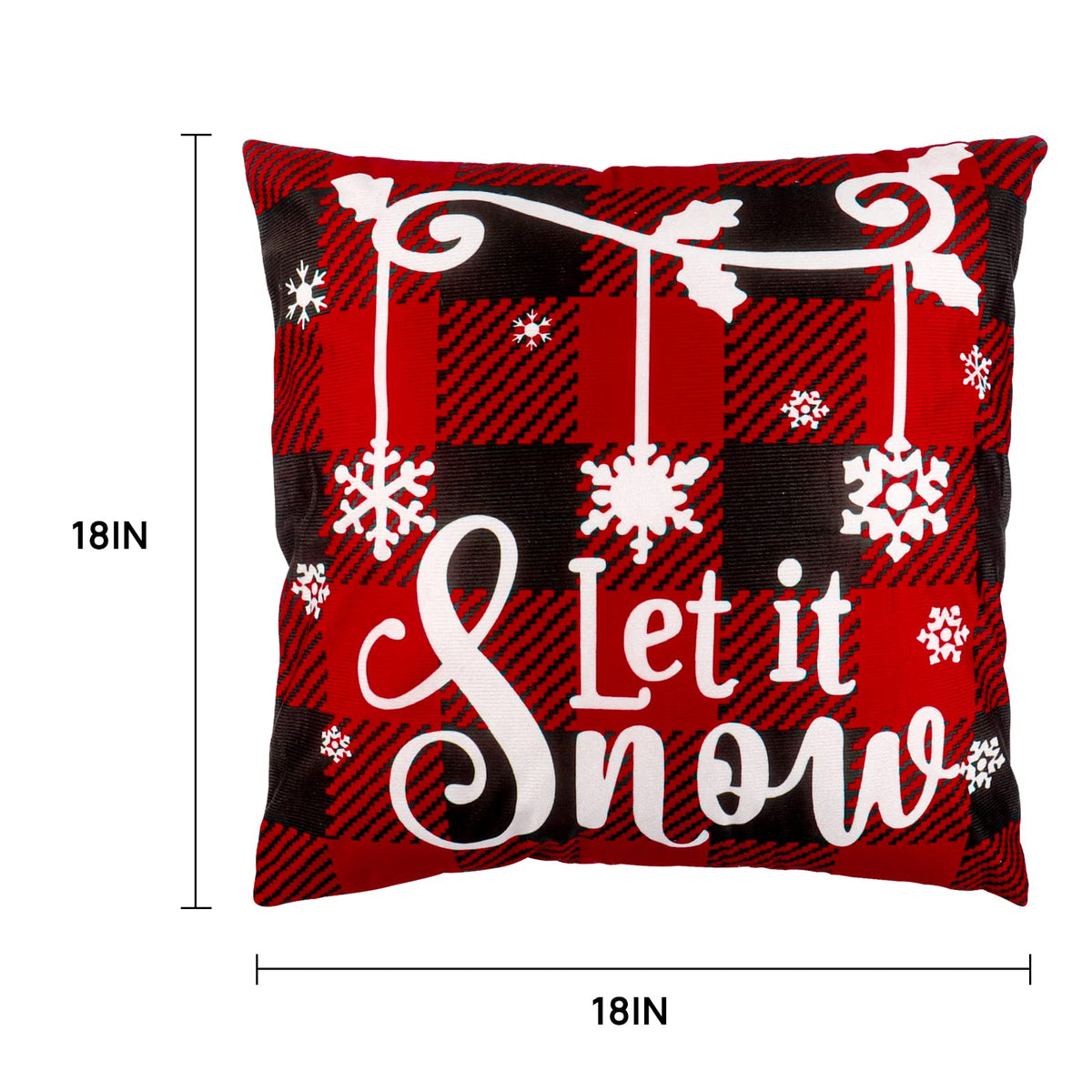 Christmas Pillow Covers 18x18 Set of 4 Winter Throw Pillow Covers Holiday Buffalo Plaid Pillow Covers