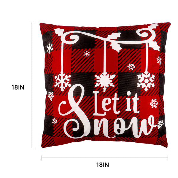 Christmas Pillow Covers 18x18 Set of 4 Winter Throw Pillow Covers Holiday Buffalo Plaid Pillow Covers