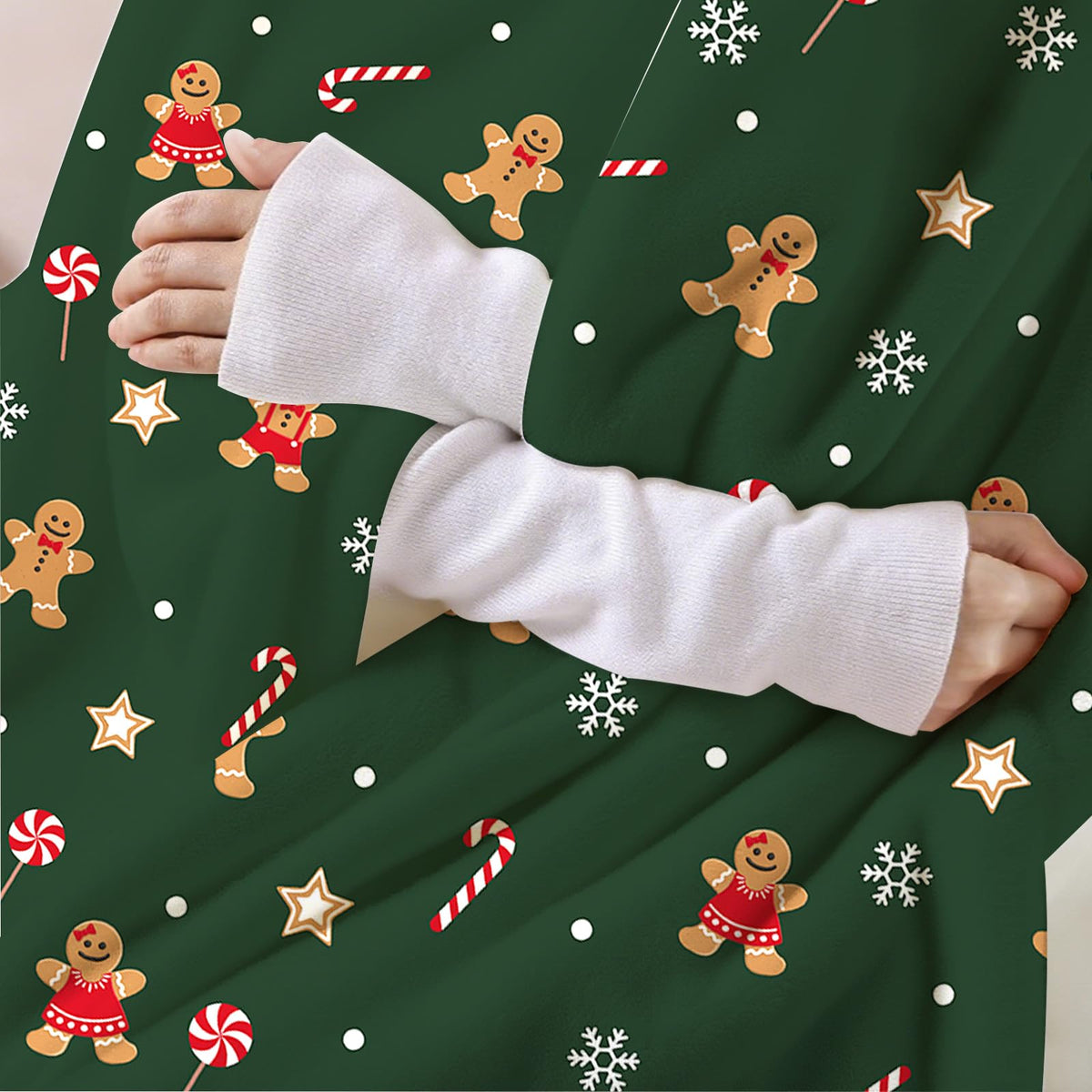 Christmas Throw Blanket 50 X 60 Inches Soft Cute Gingerbread-Man Christmas Blanket