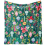 Christmas Throw Blanket for Couch 60x50,Green Winter Holiday Festival Cute Xmas Balls Ornament Blankets