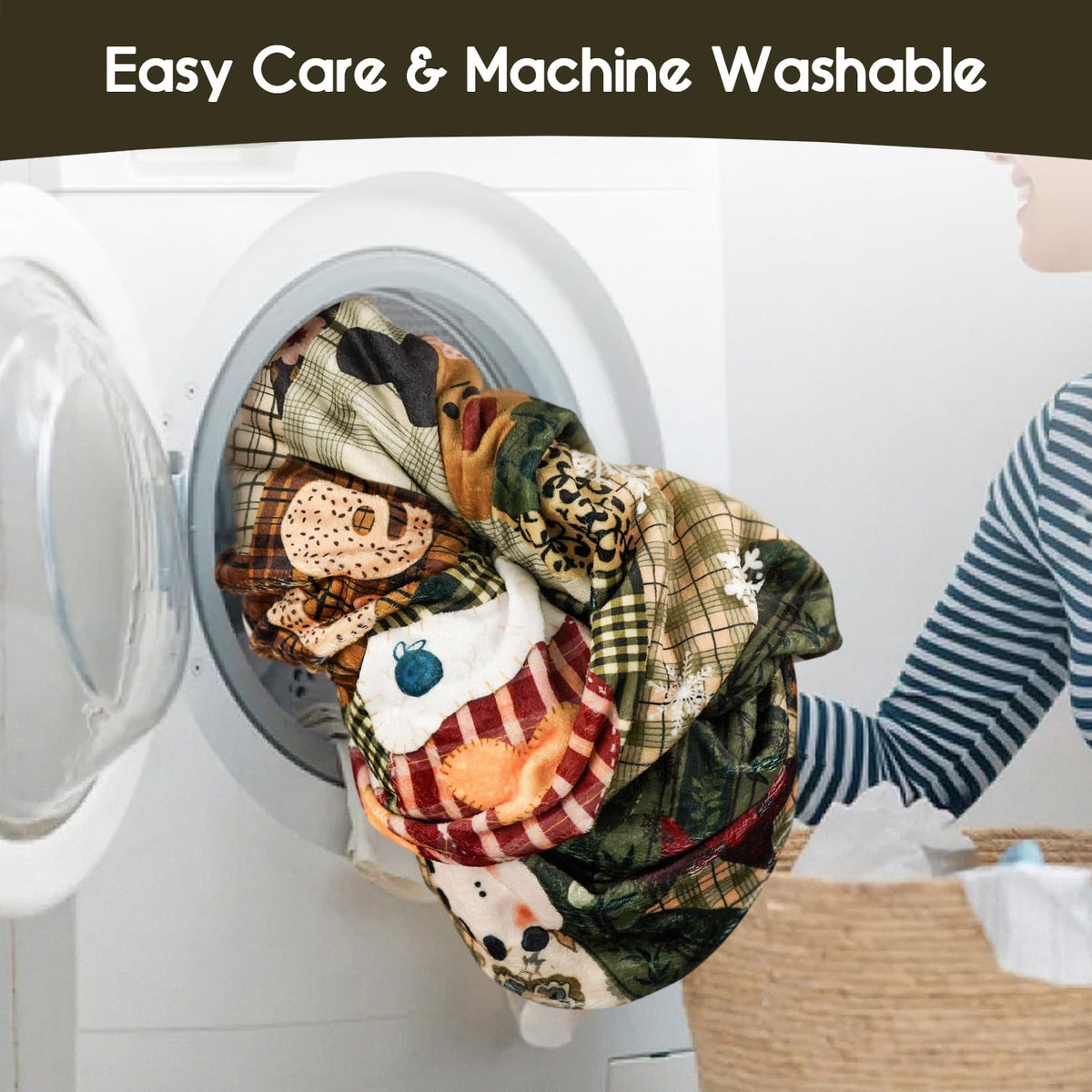 Christmas Throw Blanket for Couch 60x50,Plaid Winter Holiday Festival Cute Xmas Snowman Santa Gingerbread