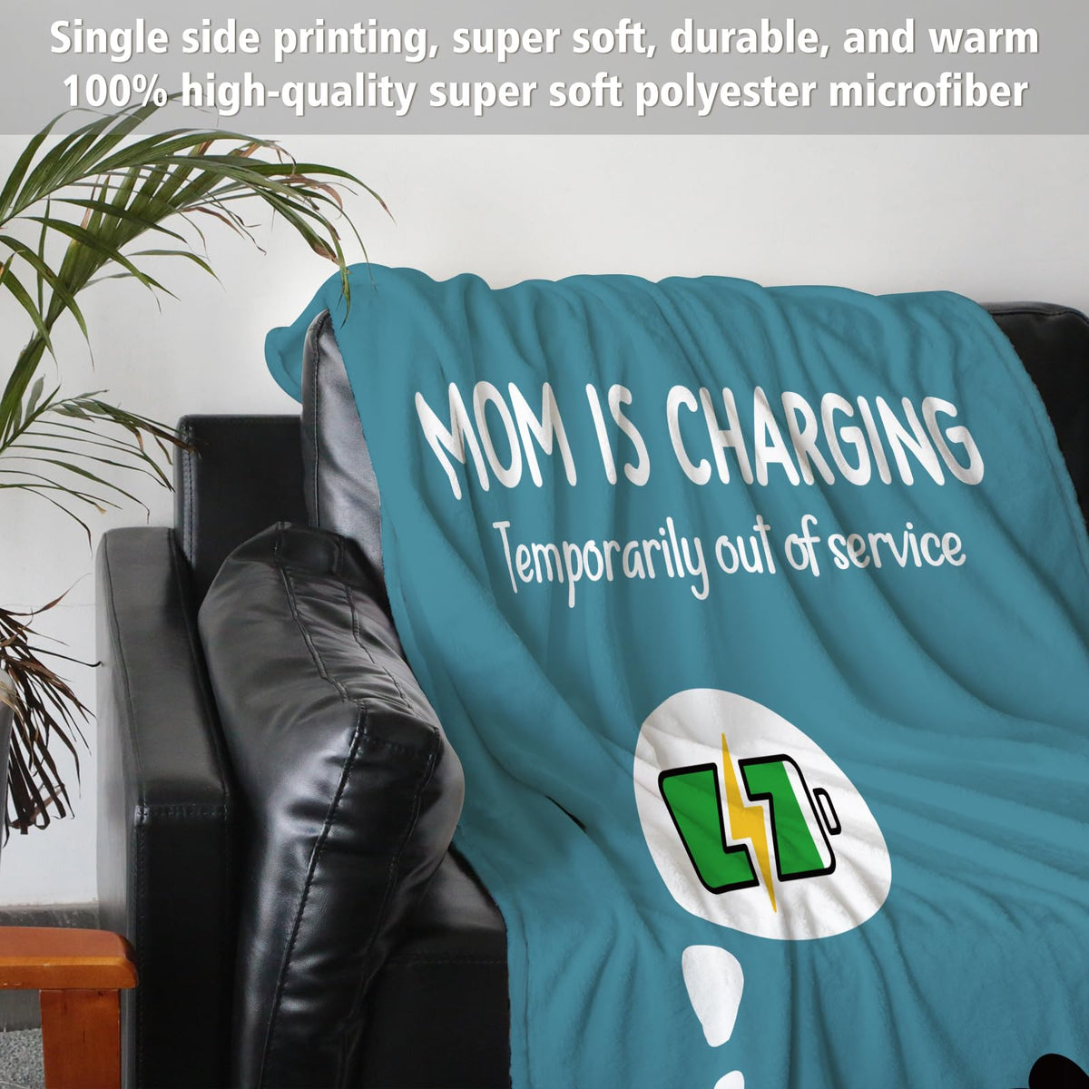 Funny Christmas Birthday Gifts for Mom- Mom is Charging Blanket- New Moms Gifts for Women