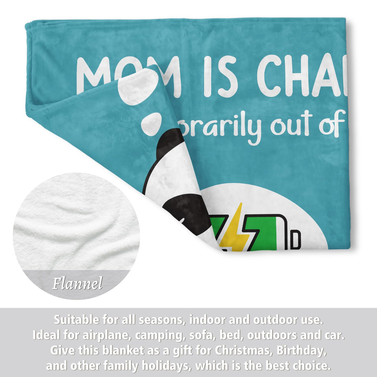 Funny Christmas Birthday Gifts for Mom- Mom is Charging Blanket- New Moms Gifts for Women