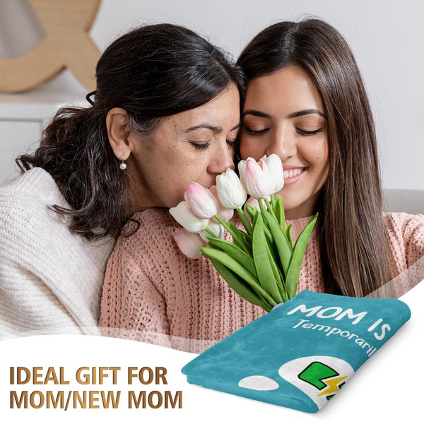 Funny Christmas Birthday Gifts for Mom- Mom is Charging Blanket- New Moms Gifts for Women