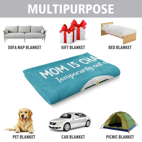 Funny Christmas Birthday Gifts for Mom- Mom is Charging Blanket- New Moms Gifts for Women