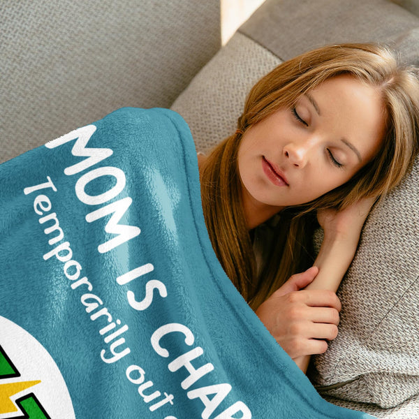 Funny Christmas Birthday Gifts for Mom- Mom is Charging Blanket- New Moms Gifts for Women