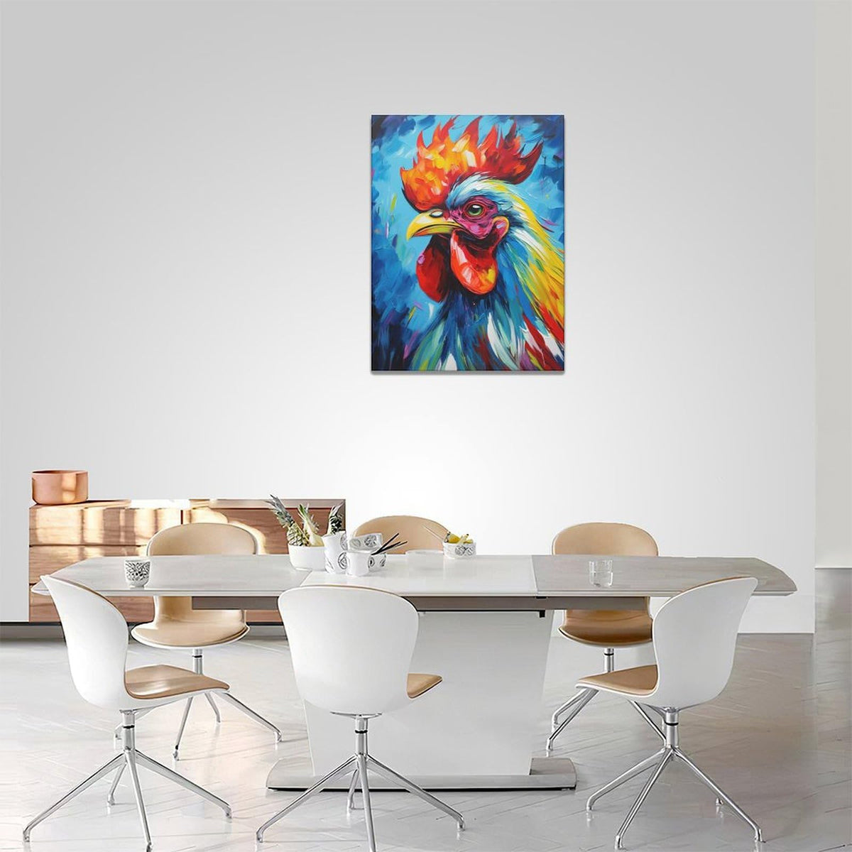 Chicken Wall Art Rooster Pictures Wall Decor Canvas Print Painting Home Decoration Artwork For Living Room Office Kitchen Bathroom Framed