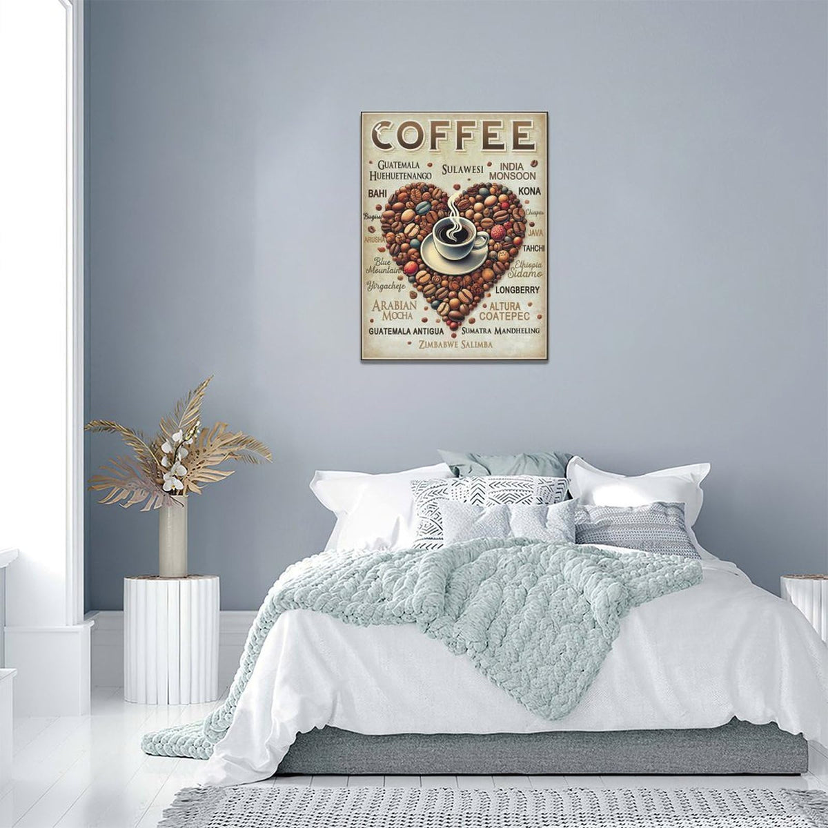 Coffee Wall Art Cafe Pictures Wall Decor Latte Drink Canvas Painting Home Modern Artwork Decorations Framed
