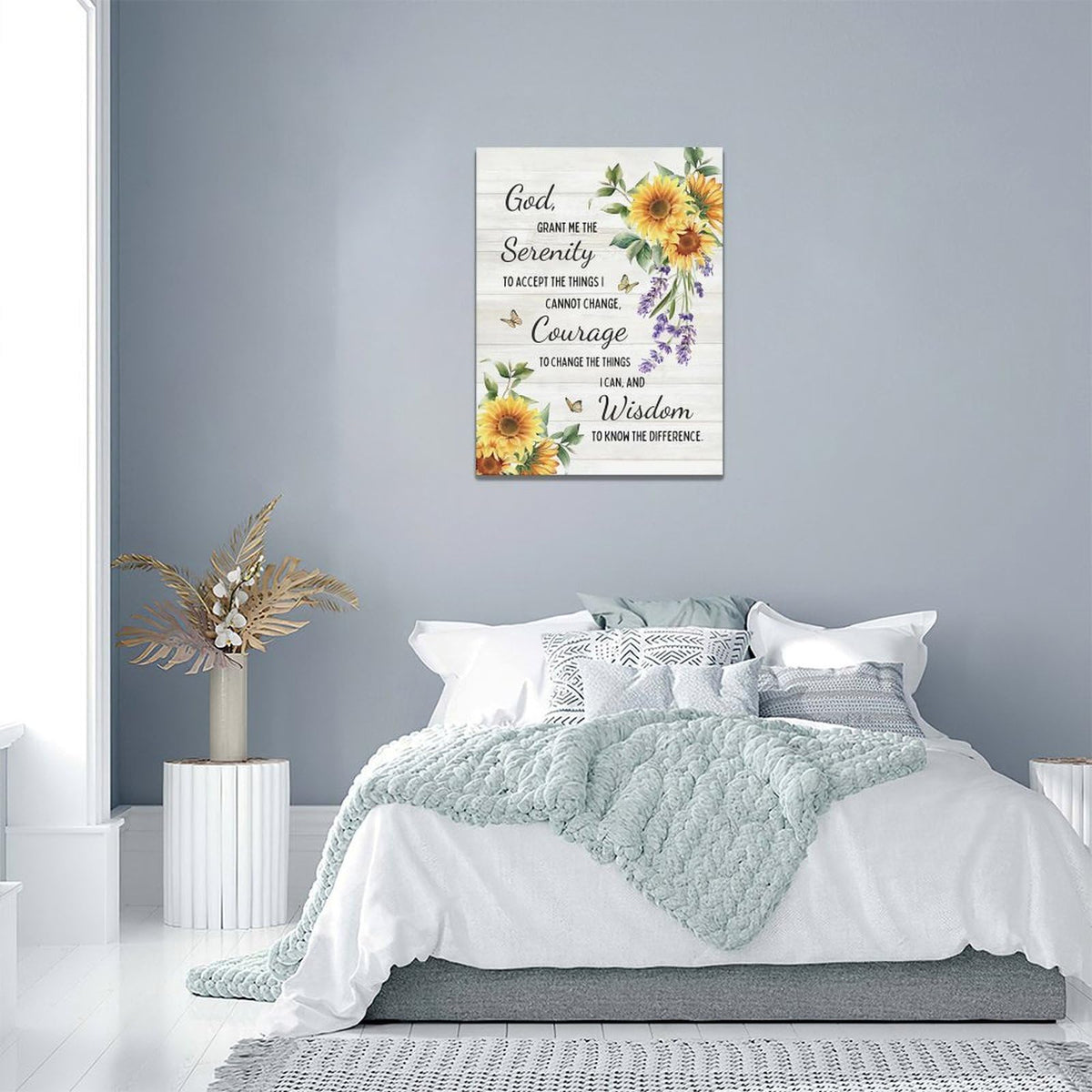 Serenity Prayer Wall Decor Sunflower Pictures Canvas Wall Art Painting Home Modern Artwork