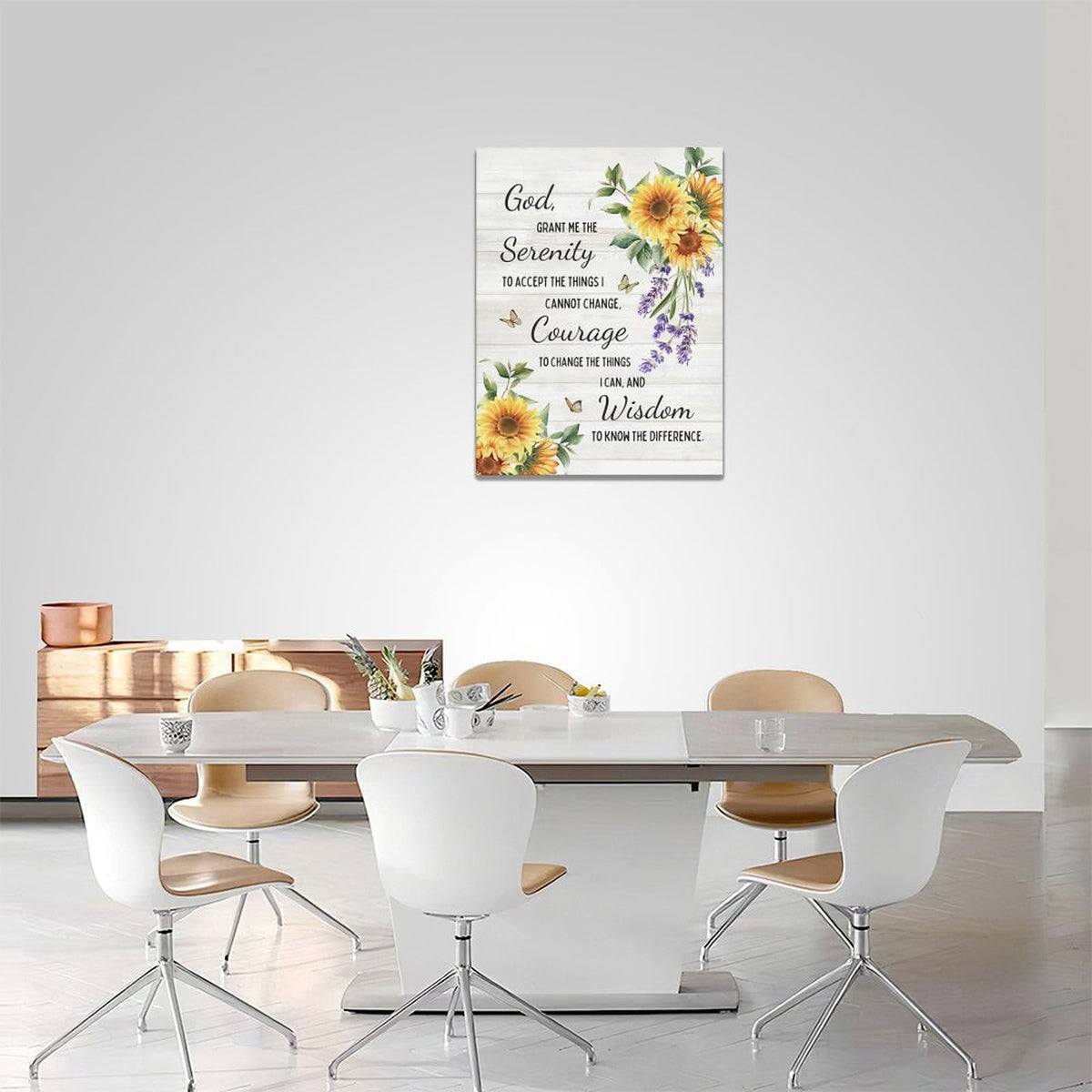 Serenity Prayer Wall Decor Sunflower Pictures Canvas Wall Art Painting Home Modern Artwork