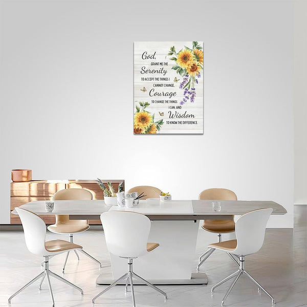 Serenity Prayer Wall Decor Sunflower Pictures Canvas Wall Art Painting Home Modern Artwork