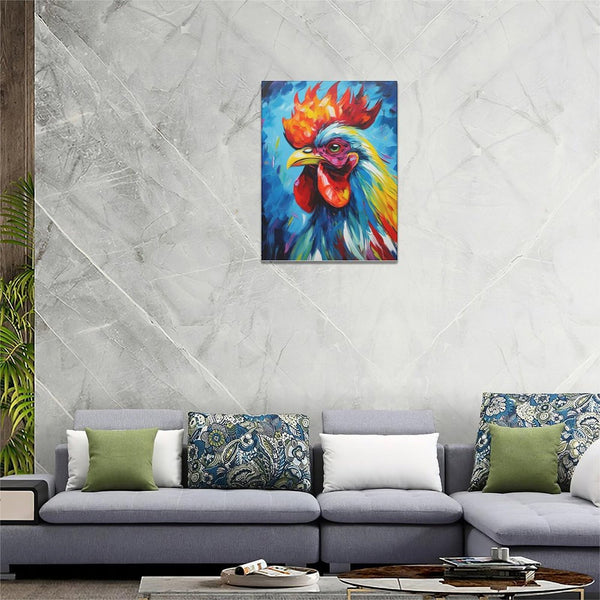 Chicken Wall Art Rooster Pictures Wall Decor Canvas Print Painting Home Decoration Artwork For Living Room Office Kitchen Bathroom Framed