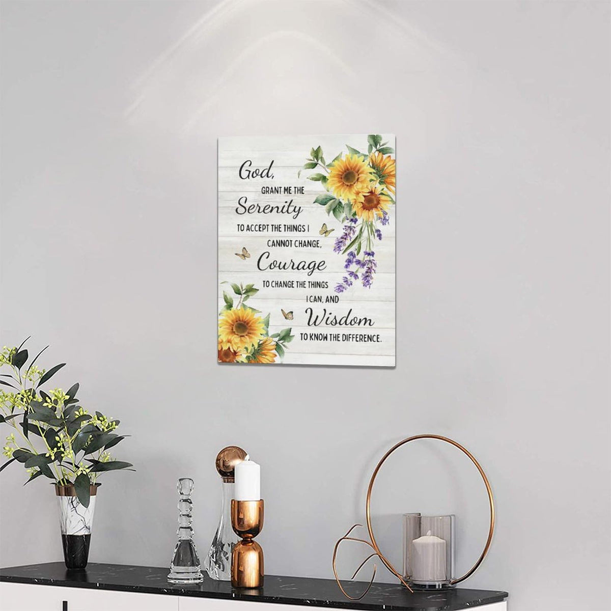 Serenity Prayer Wall Decor Sunflower Pictures Canvas Wall Art Painting Home Modern Artwork