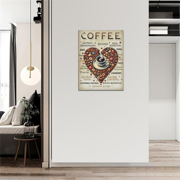 Coffee Wall Art Cafe Pictures Wall Decor Latte Drink Canvas Painting Home Modern Artwork Decorations Framed