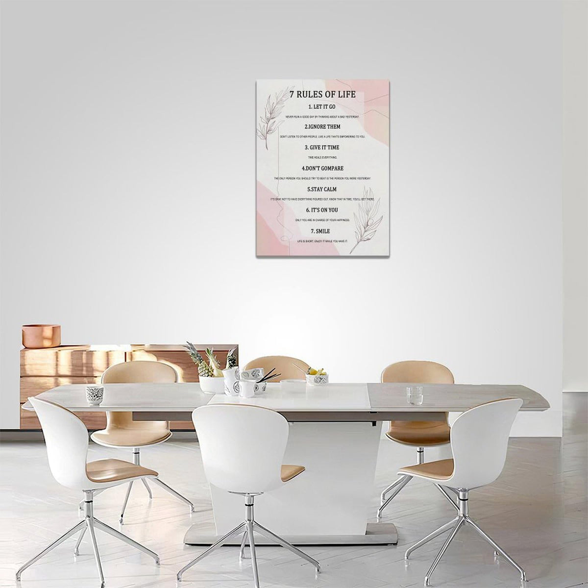 7 Rules of Life Wall Art Motivational Inspirational Pictures Wall Decor Positive Quotes Canvas Painting Home Modern Artwork Decorations