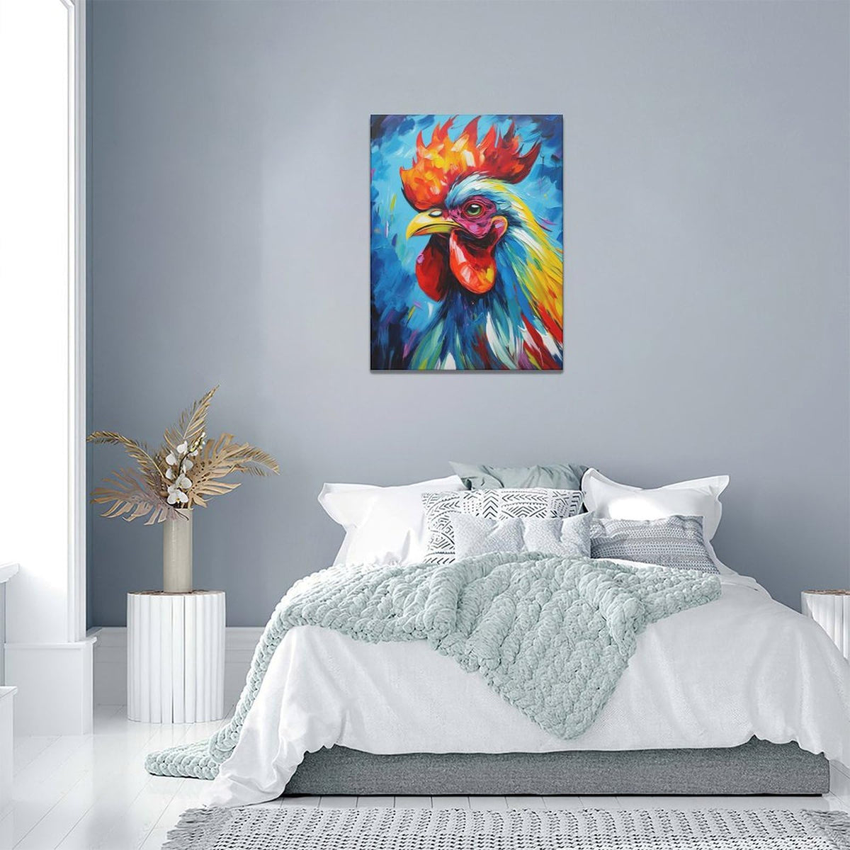 Chicken Wall Art Rooster Pictures Wall Decor Canvas Print Painting Home Decoration Artwork For Living Room Office Kitchen Bathroom Framed