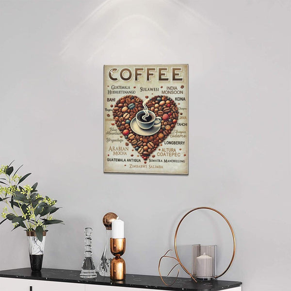 Coffee Wall Art Cafe Pictures Wall Decor Latte Drink Canvas Painting Home Modern Artwork Decorations Framed
