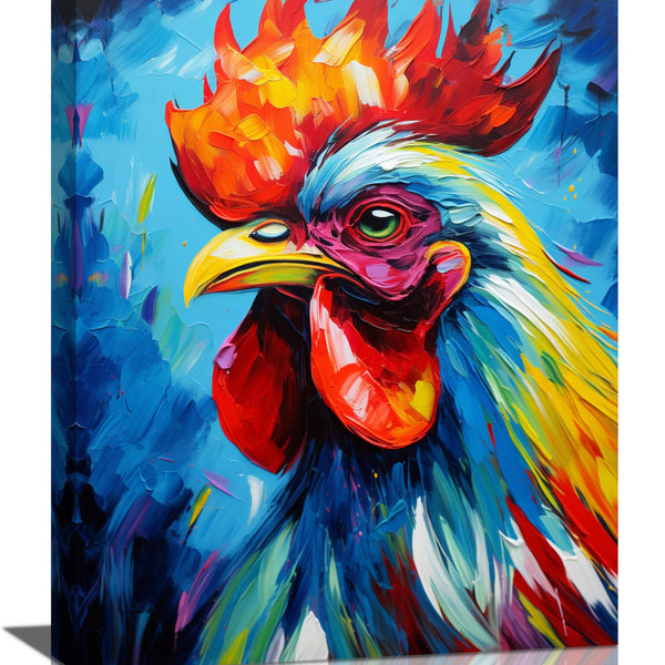 Chicken Wall Art Rooster Pictures Wall Decor Canvas Print Painting Home Decoration Artwork For Living Room Office Kitchen Bathroom Framed