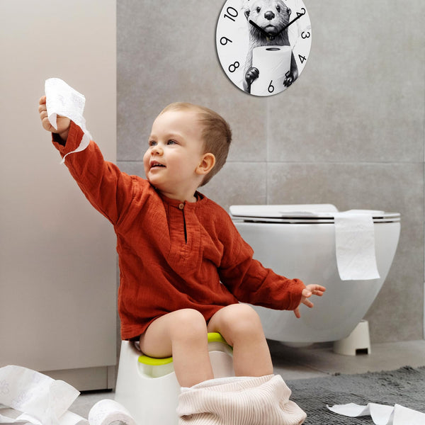 Bathroom Wall Clock Modern Style Waterproof Glass Clock for Bathroom, Shower Wall Decor