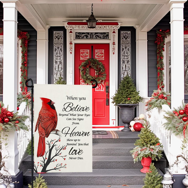 Winter Cardinal Garden Flag Religion Decorative Yard Flag for Garden Porch Lawn