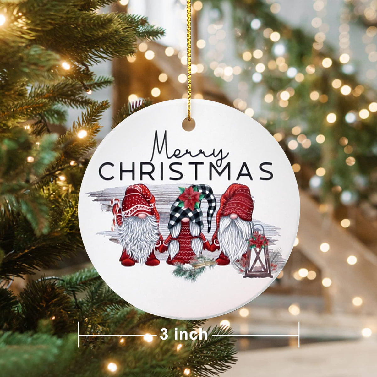 Cute Christmas Tree Ornaments for Decorations Small Tree First Ceramic Christmas Ornaments Gift Gnome Ornament