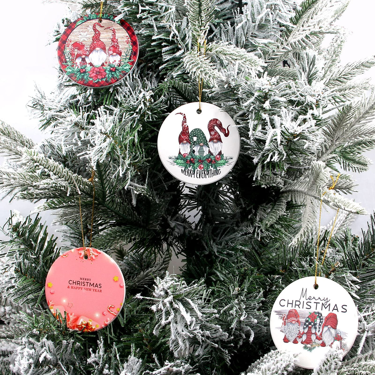 Cute Christmas Tree Ornaments for Decorations Small Tree First Ceramic Christmas Ornaments Gift Gnome Ornament
