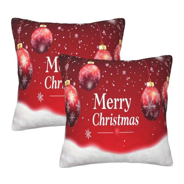 Pillow Covers Christmas Red Ball Pattern Festive Decorative Throw Pillow Case