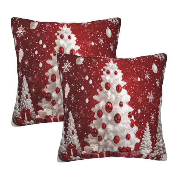Pillow Covers Red Christmas Tree Ball Xmas Festive Decorative Throw Pillow Case