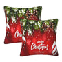 Pillow Covers Christmas Ball Fir Branch Red Set of 2 Pillowcases