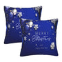Pillow Covers Christmas Blue Ball Fir Branch Snowflake Set of 2