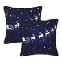 Pillow Covers Navy Blue Christmas Deer Star Santa Set of 2