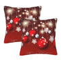 Pillow Covers Christmas Red Snowflake Ball Set of 2 Pillowcases Square Cushion Cover Throw Pillows Case