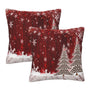 Pillow Covers Christmas Xmas Tree Snowflake Set of 2 Pillowcases Square Cushion Cover
