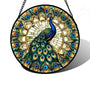 Stained Glass Window Hanging Retro Peacock Decoration Suncatcher for Door Garden Home Bird Feather Sun Catchers