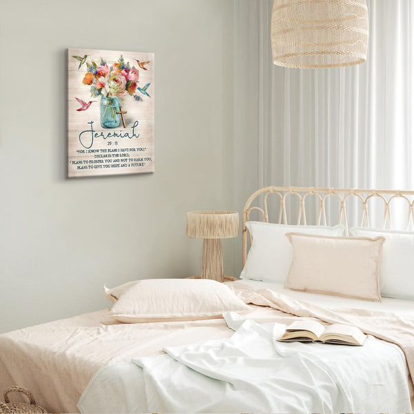 Scripture Canvas Wall Art Christian Wall Decor Painting Print Colour Farmhouse Hummingbird Picture