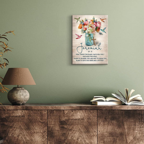 Scripture Canvas Wall Art Christian Wall Decor Painting Print Colour Farmhouse Hummingbird Picture