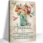 Scripture Canvas Wall Art Christian Wall Decor Painting Print Colour Farmhouse Hummingbird Picture